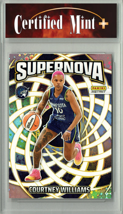 Certified Mint+ Courtney Williams 2025 Panini Instant #SN-10 Supernova 3655 Made Rare Trading Card Minnesota Lynx