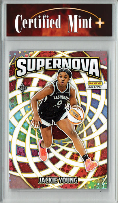 Certified Mint+ Jackie Young 2025 Panini Instant #SN-24 Supernova 3655 Made Rare Trading Card Las Vegas Aces