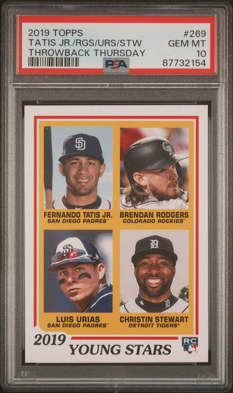 PSA 10 Fernando Tatis Jr. 2019 Topps #269 Throwback Thursday Rookie Card San Diego Padres