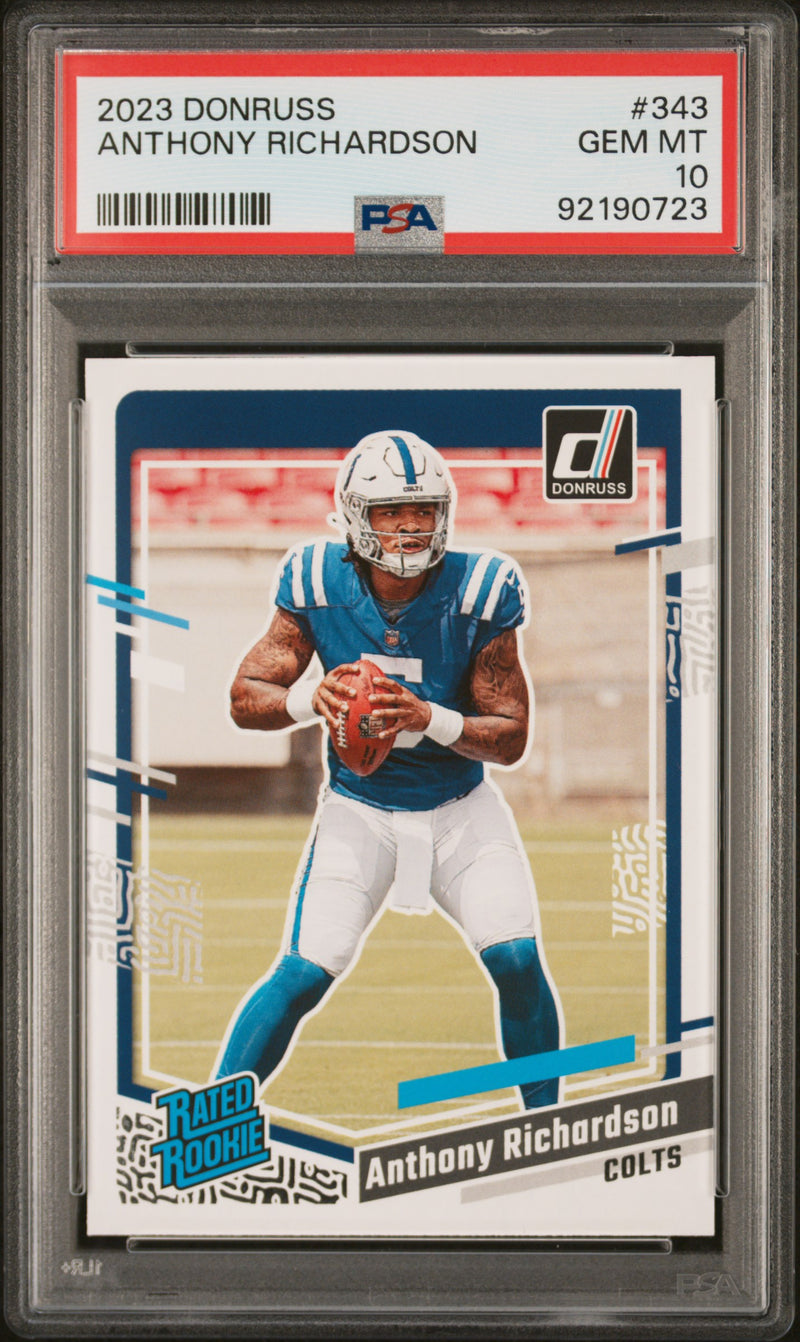 PSA 10 Anthony Richardson 2023 Donruss Football #343 Colts Rookie Card Indianapolis Colts