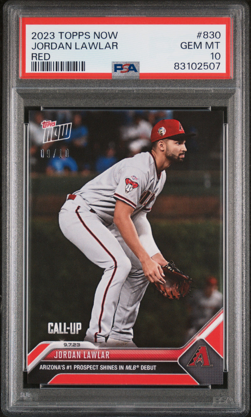 Jordan Lawlar PSA 10 2023 Topps Now #830 Rookie Card Red SP #9/10