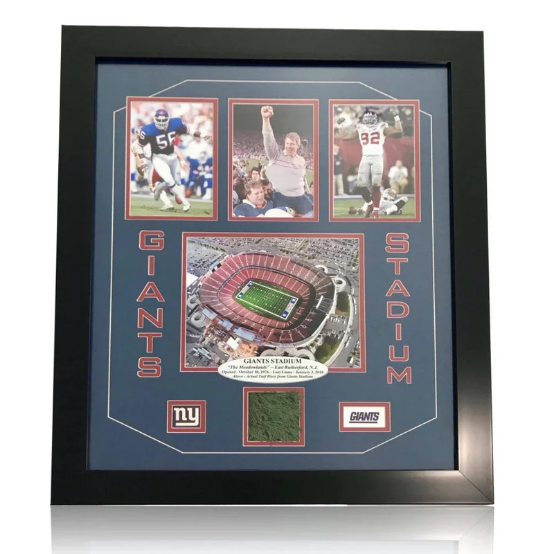 NY "Giants Stadium" Authentic Game Used Turf Framed Collage COA New York Photo