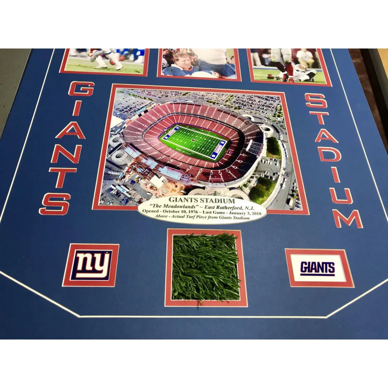 NY "Giants Stadium" Authentic Game Used Turf Framed Collage COA New York Photo