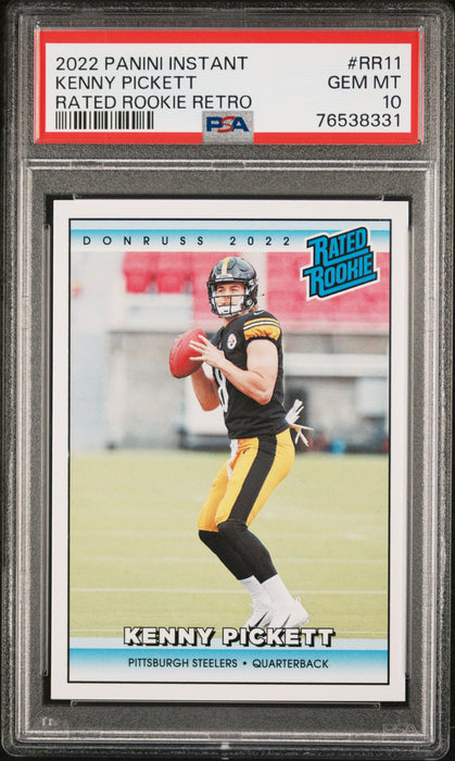 PSA 10 GEM-MT Kenny Pickett 2022 Panini Instant #RR11 Rookie Card Rated Rookie Retro