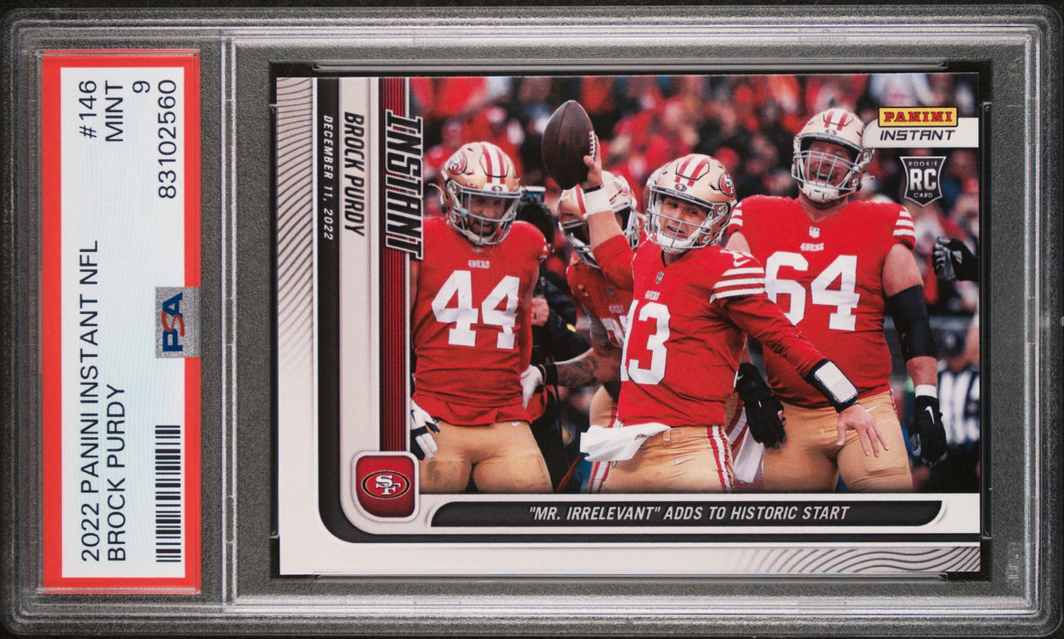 PSA 9 MINT Brock Purdy 2022 Panini Instant #146 Rookie Card Mr. Irrelevant