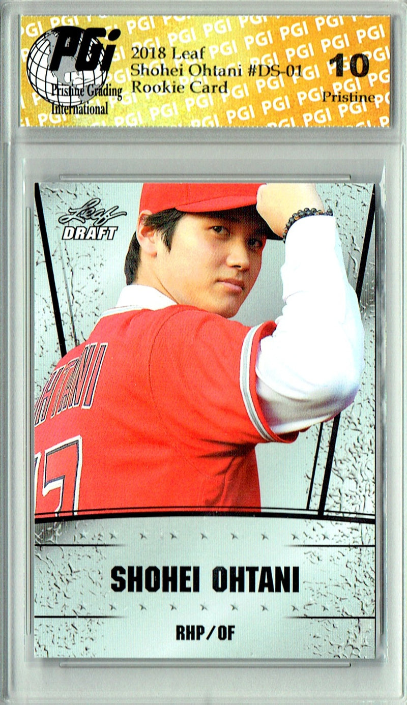 Shohei Ohtani Rookie Card 2018 Leaf #DS-01 PRISTINE, PGI 10, Los Angeles Dodgers Baseball