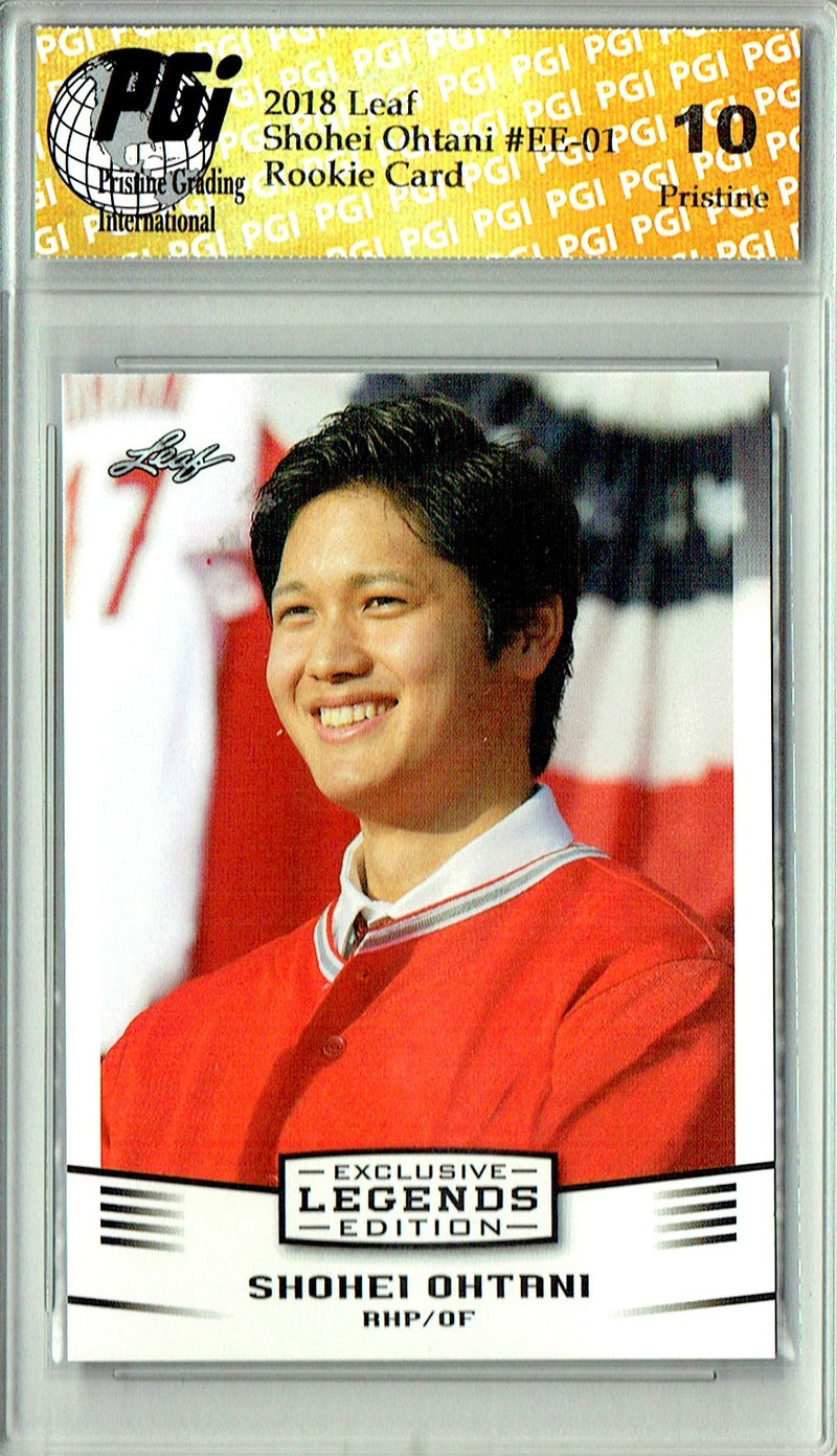 Shohei Ohtani Rookie Card 2018 Leaf #EE-01 PRISTINE, PGI 10, Los Angeles Dodgers Baseball