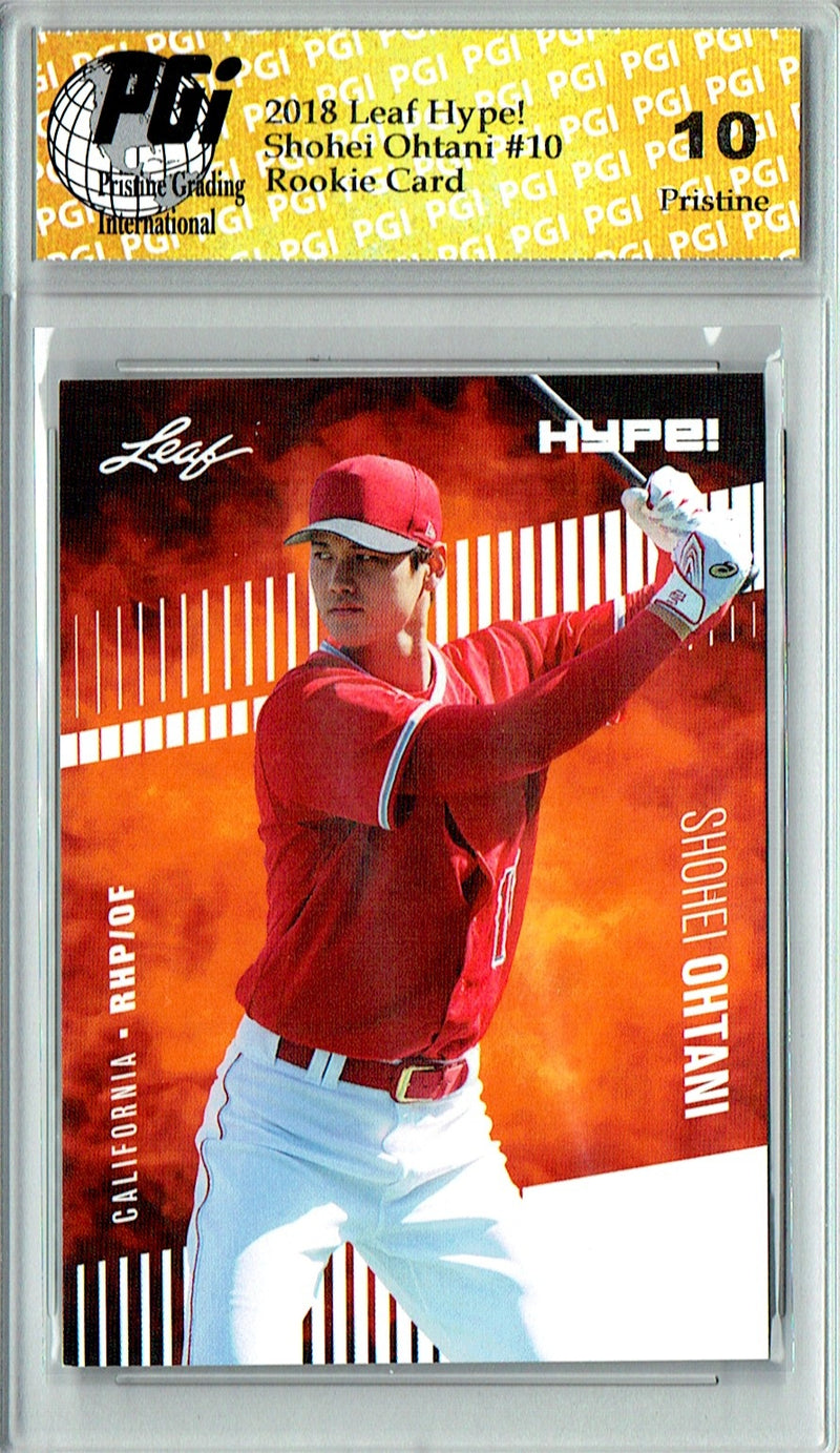 Shohei Ohtani Rookie Card 2018 Leaf HYPE! #10 PRISTINE, PGI 10, Los Angeles Dodgers Baseball