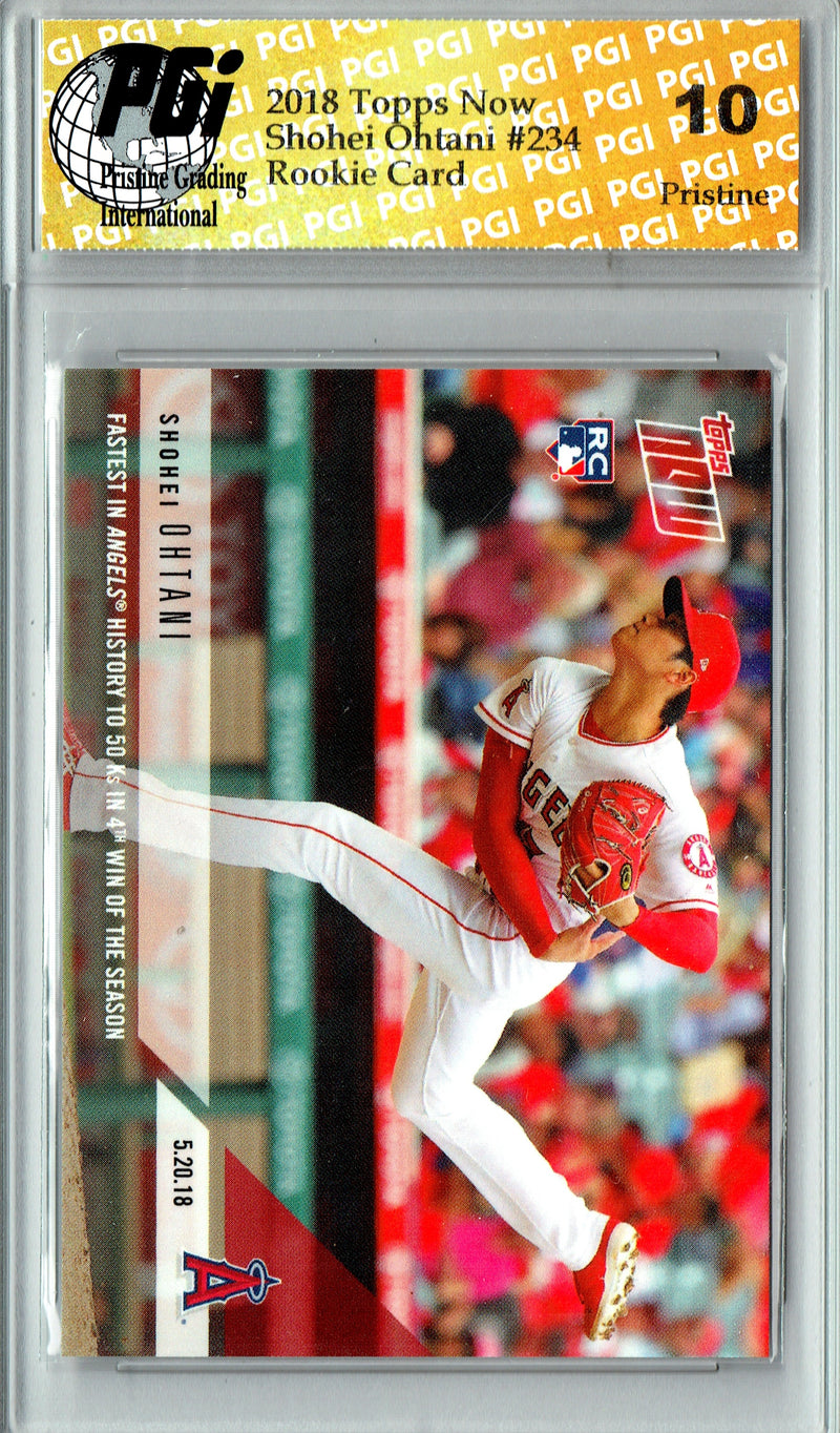 Shohei Ohtani 2018 Topps Now #234 Pristine Rookie Card PGI 10