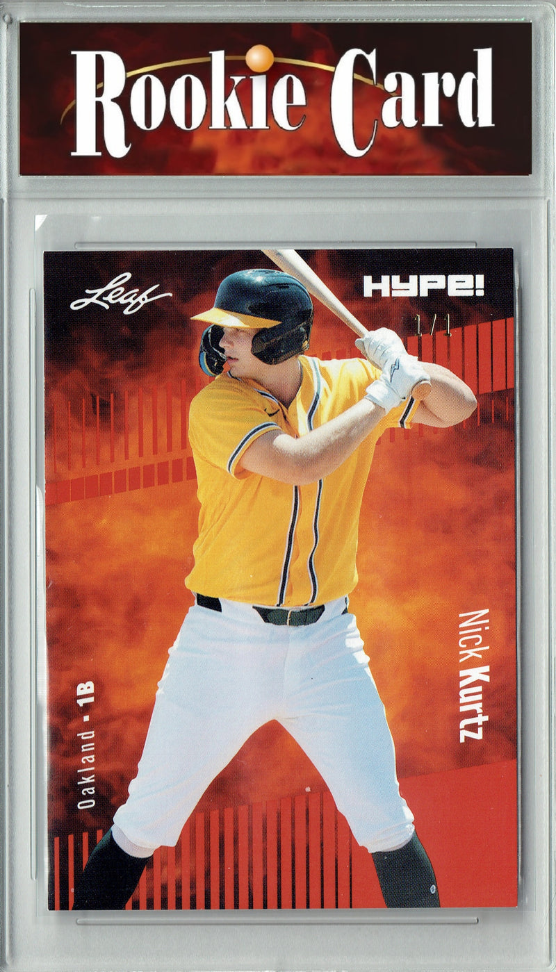 Nick Kurtz 2024 Leaf HYPE! #149 Orange Blank Back 1 of 1 Certified Mint+ Rookie Card Oakland Athletics