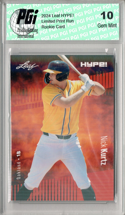 Nick Kurtz 2024 Leaf HYPE! #149 Orange Shimmer 1 of 1 Rookie Card PGI 10