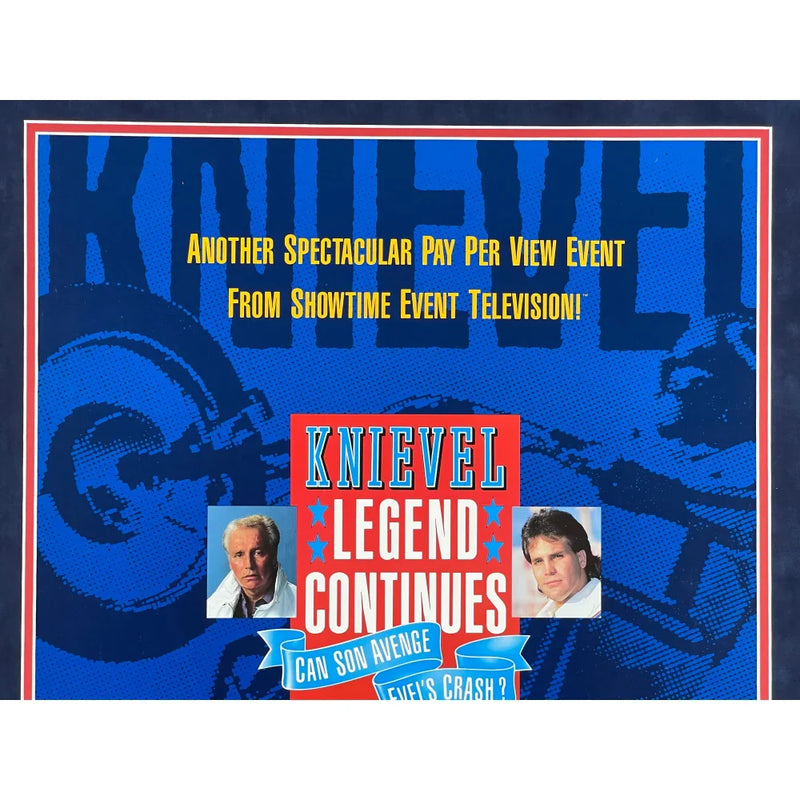 Original Robbie Knievel 1989 Caesars Palace Fountains Jump Framed Poster Evel - COA Owned by Caesars