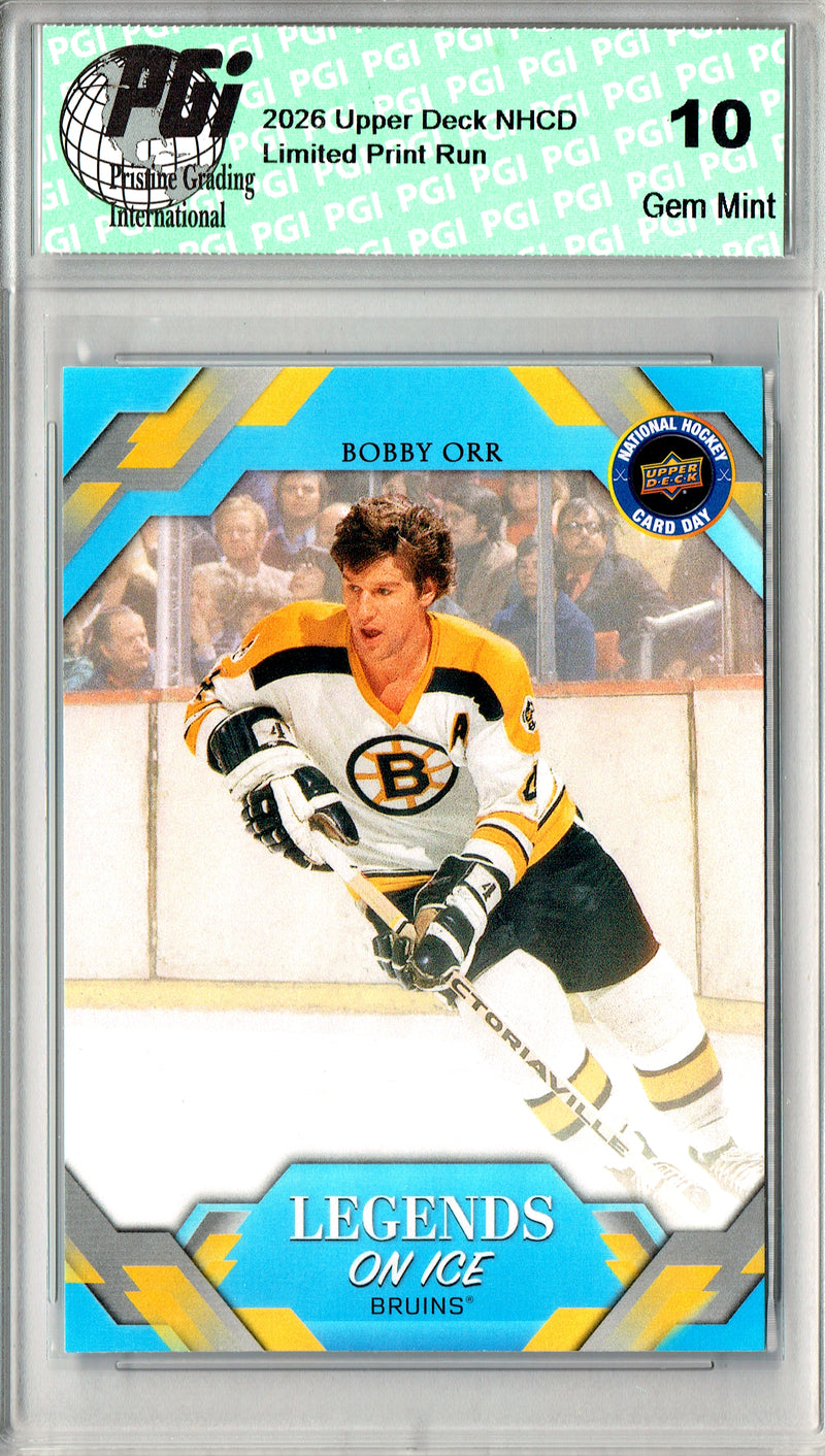 Bobby Orr Trading Card 2026 Upper Deck #NHCD-23 National Hockey Card Day, PGI 10, Boston Bruins Hockey