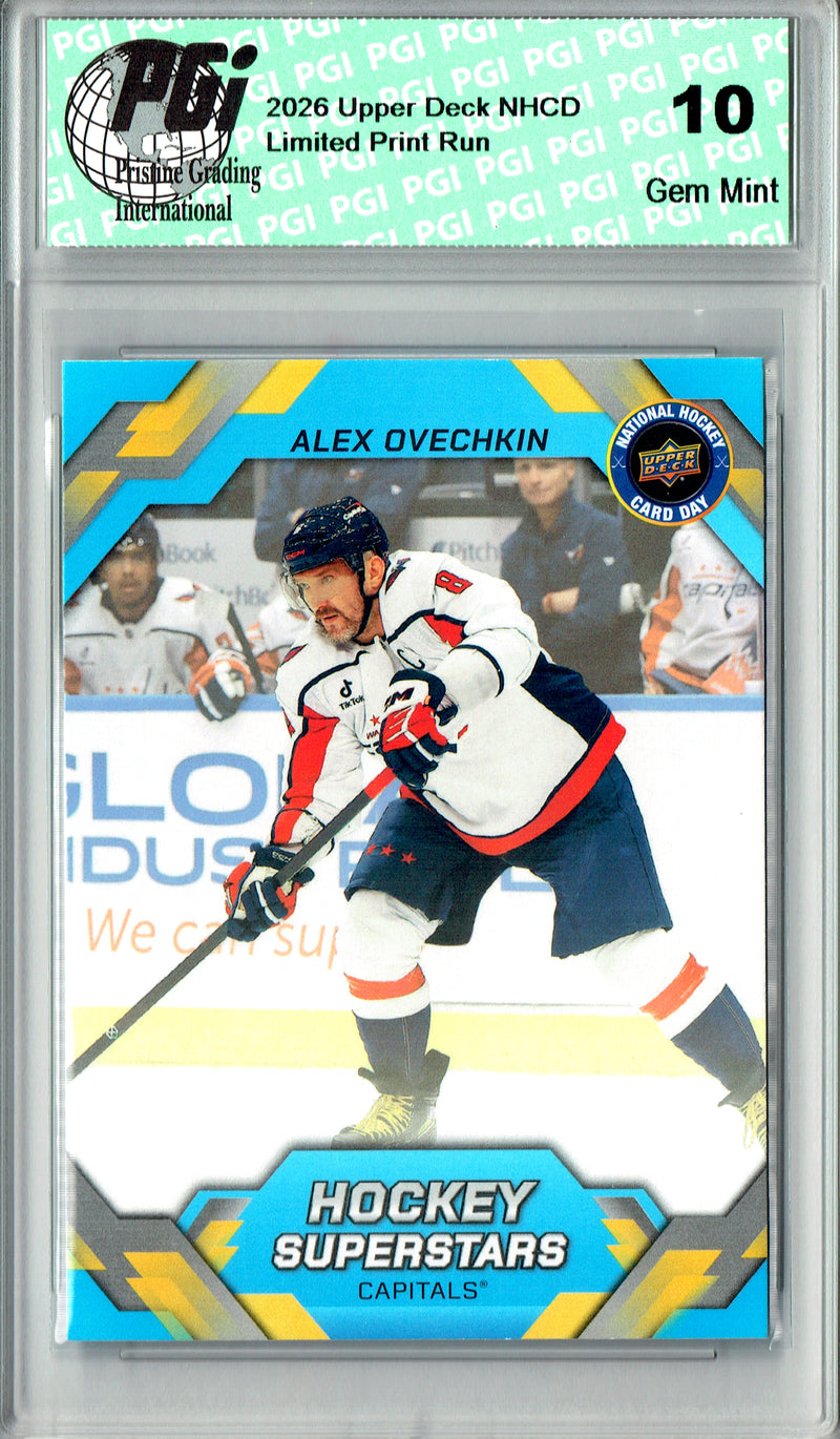 Alex Ovechkin Trading Card 2026 Upper Deck #NHCD-11 National Hockey Card Day, PGI 10, Washington Capitals Hockey