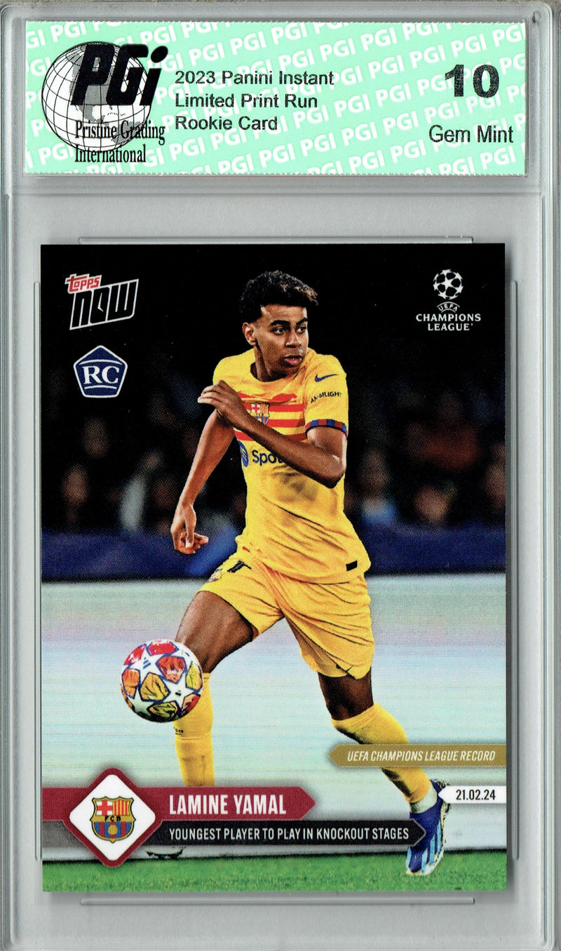 lamine yamal graded card Lamine Yamal 2023-24 Topps Now #99 Youngest Player Barcelona Rookie Ca — Rookie Cards