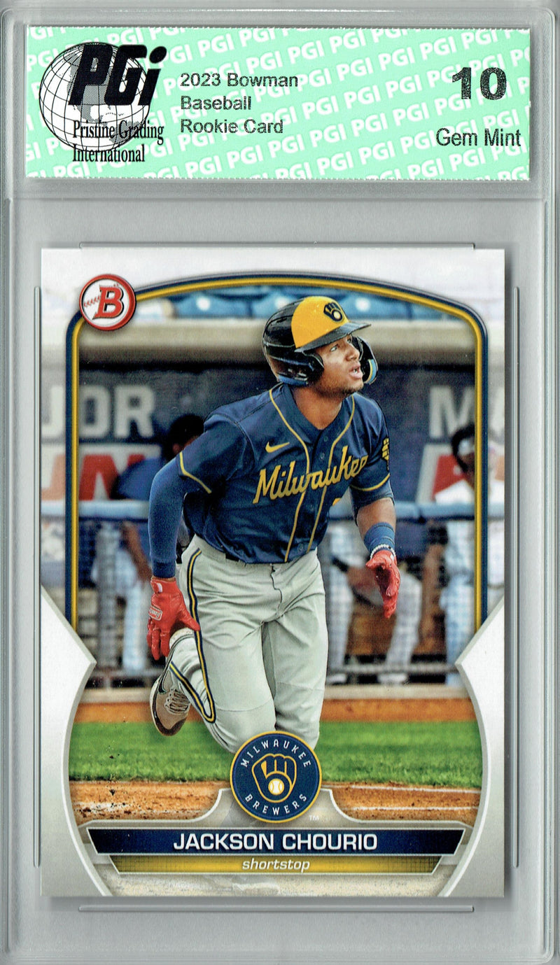 Jackson Chourio 2023 Bowman #BP-76 Rookie Card PGI 10