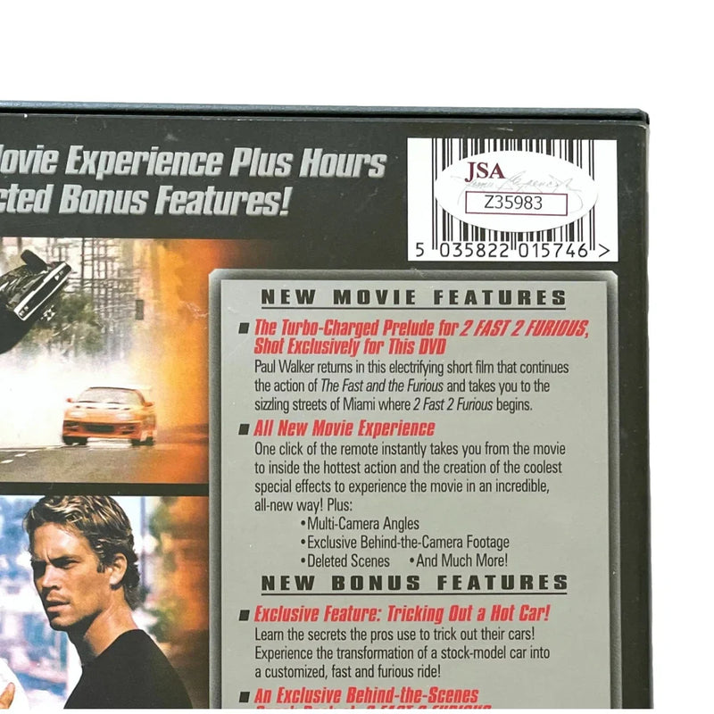 Paul Walker Autographed Fast & the Furious Dvd Framed Collage JSA COA Signed Photo