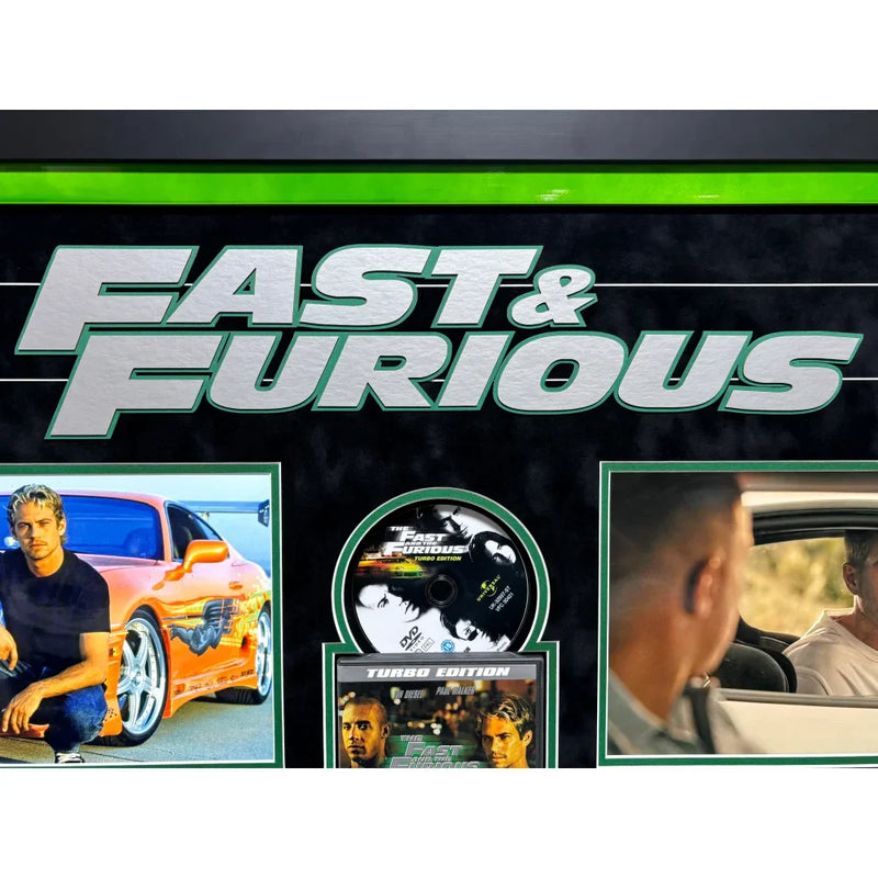 Paul Walker Autographed Fast & the Furious Dvd Framed Collage JSA COA Signed Photo