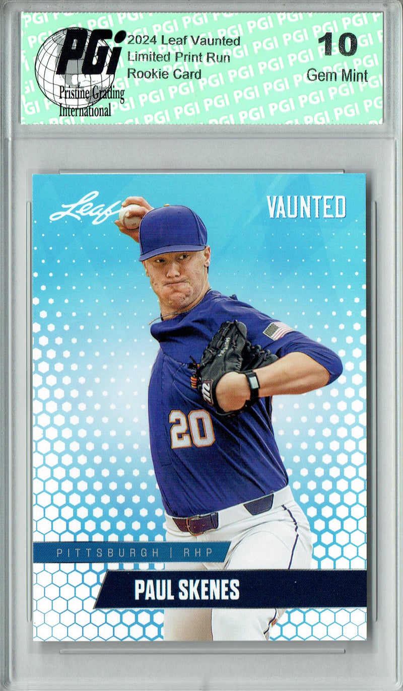 Paul Skenes 2024 Leaf Vaunted #V-13 Debut Collection Rookie Card PGI 10