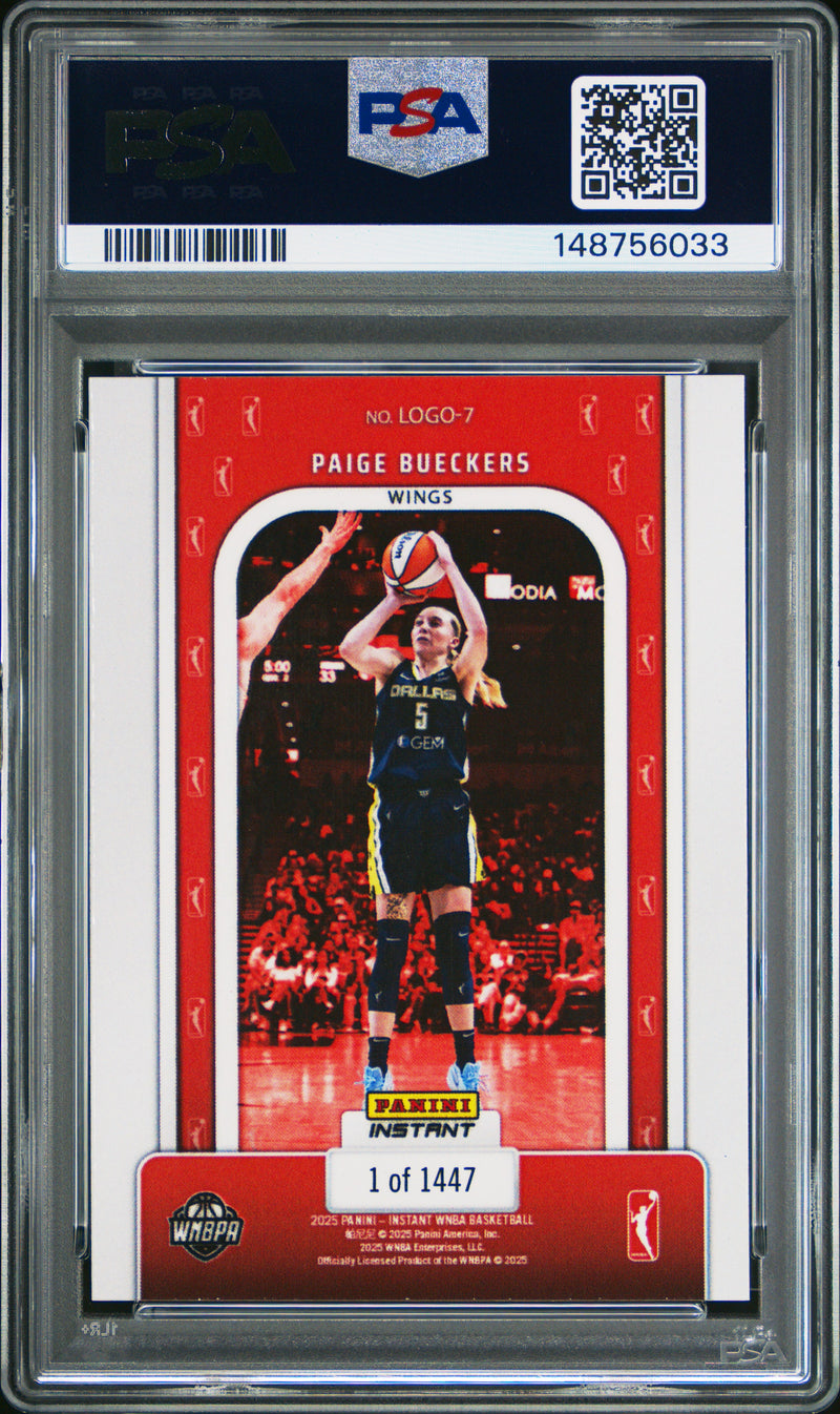 PSA 10 Paige Bueckers 2025 Panini Instant #7 Only 1447 Made The Logo Rookie Card Dallas Wings