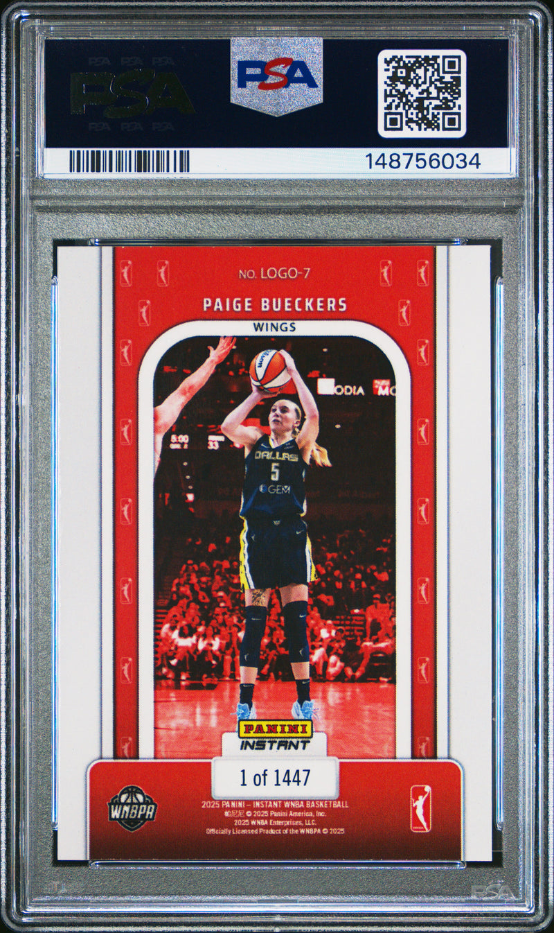 PSA 9 Paige Bueckers 2025 Panini Instant #7 Only 1447 Made The Logo Rookie Card Dallas Wings