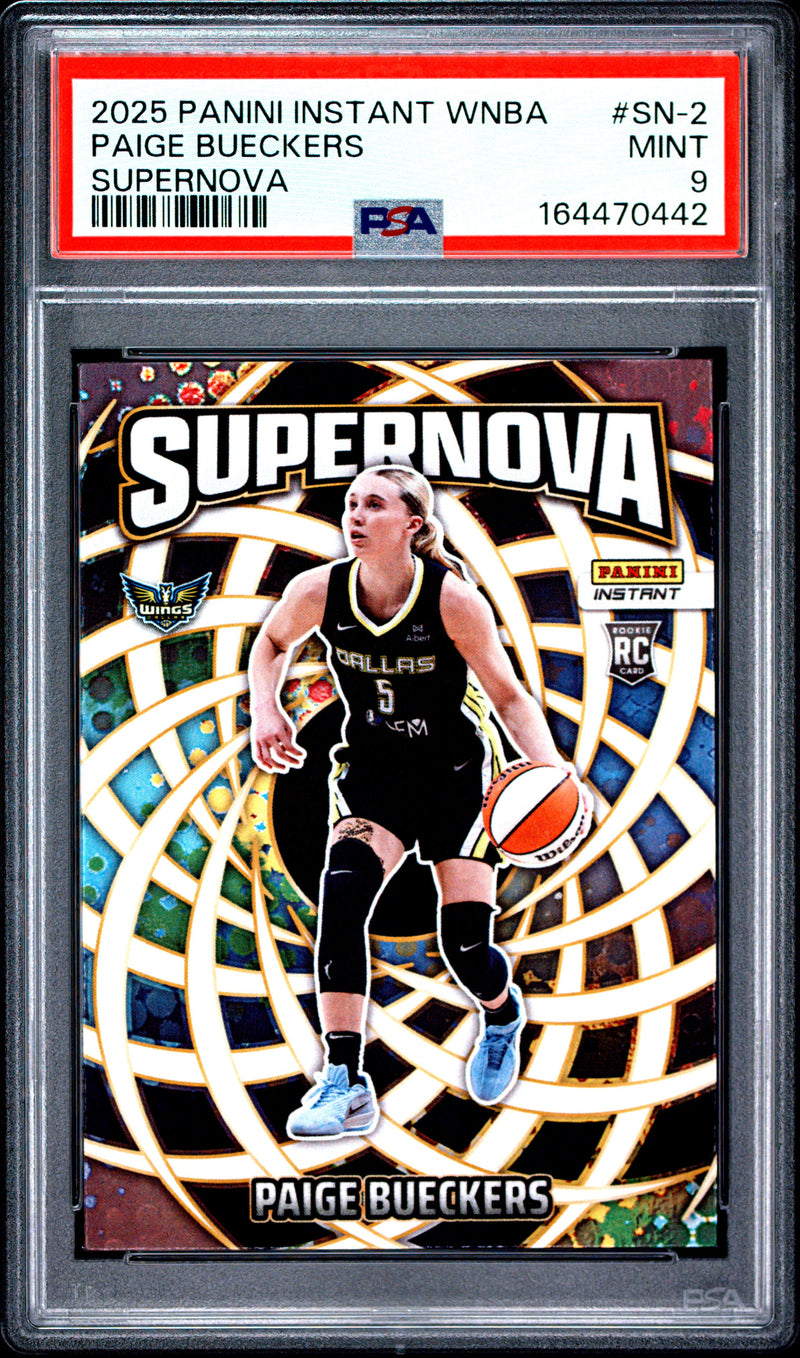 Paige Bueckers Rookie Card 2025 Panini Instant #SN-2 Supernova, PSA 9, Dallas Wings Basketball