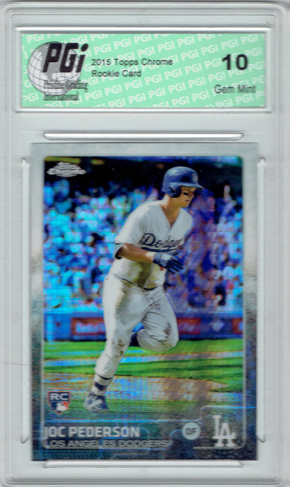 Joc Pederson 2015 Topps Chrome Prism Refractor Rookie Card #129 PGI 10