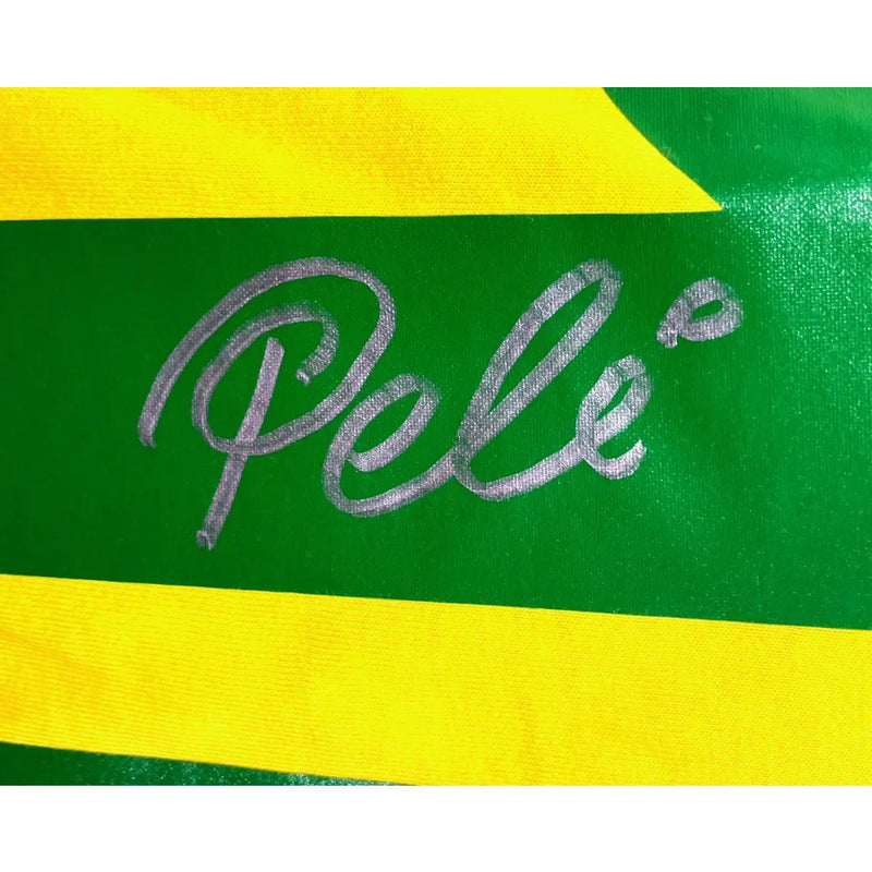 Pele Autographed Brazil Cbd Yellow Soccer Jersey Framed BAS Beckett COA Signed