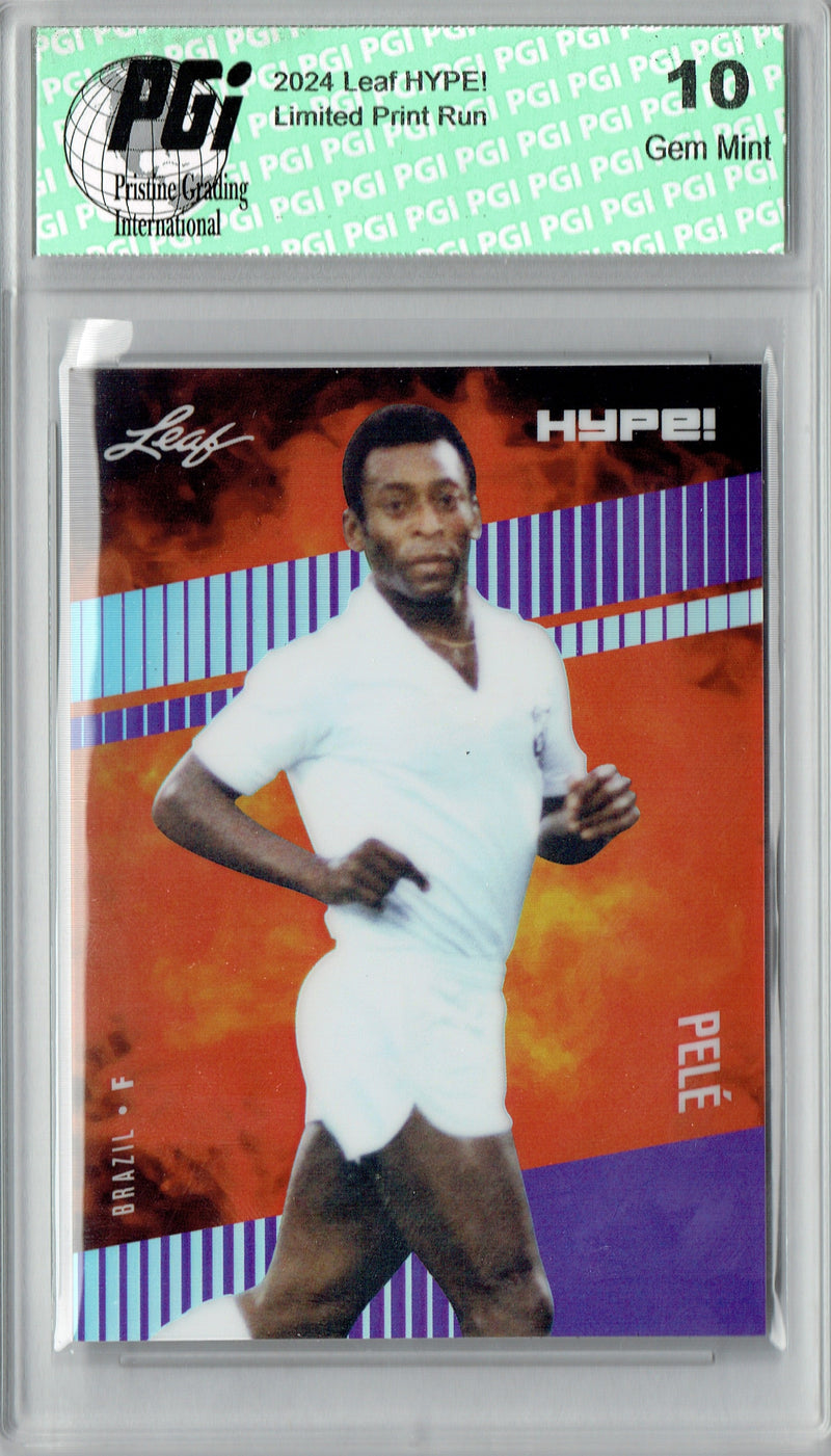 Pele 2024 Leaf HYPE! Metal #HM-14 Purple Only 15 Made Rookie Card PGI 10