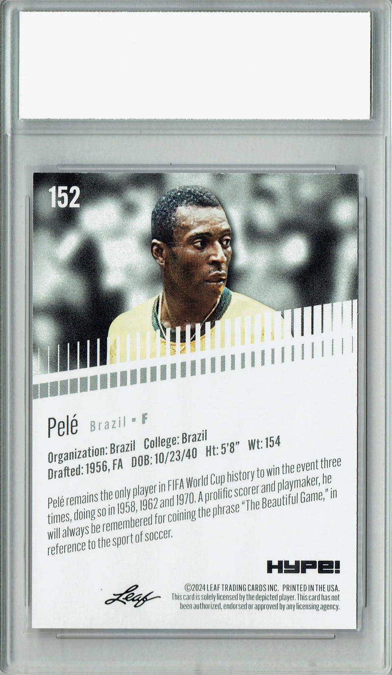 Pele 2024 Leaf HYPE! #152 Gold SP 25 Made Rookie Card PGI 10