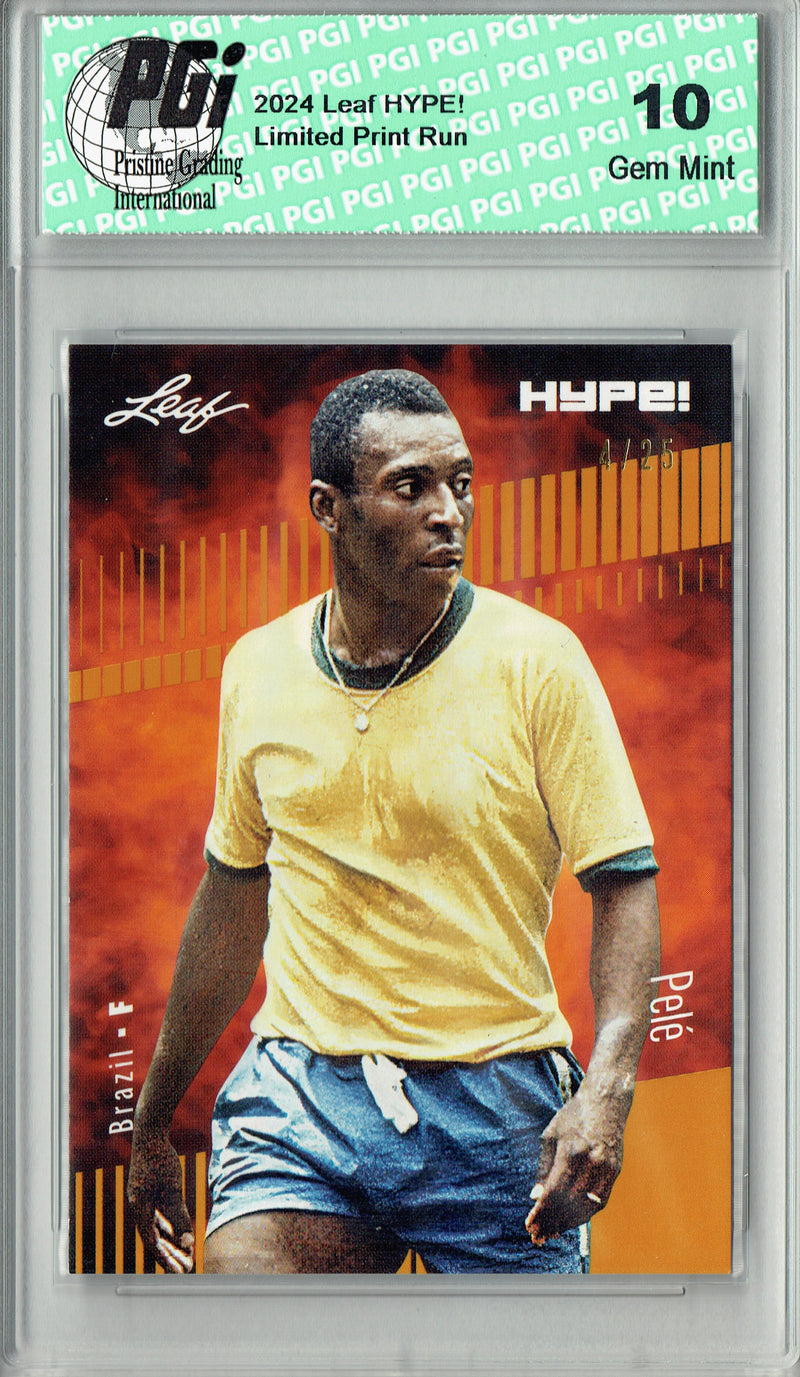 Pele 2024 Leaf HYPE! #152 Gold SP 25 Made Rookie Card PGI 10