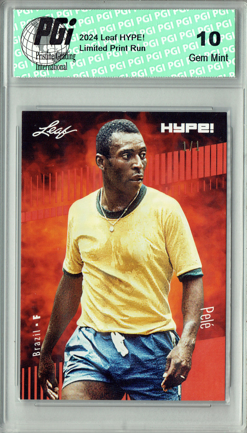 Pele 2024 Leaf HYPE! #152 Masterpiece 1 of 1 Rookie Card PGI 10