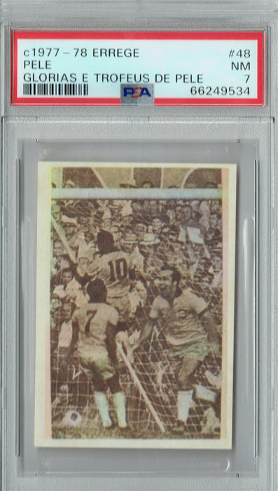 PSA 7 Pele 1977 Errege #48 Glorias E Trofeus De Pele Rare Trading Card