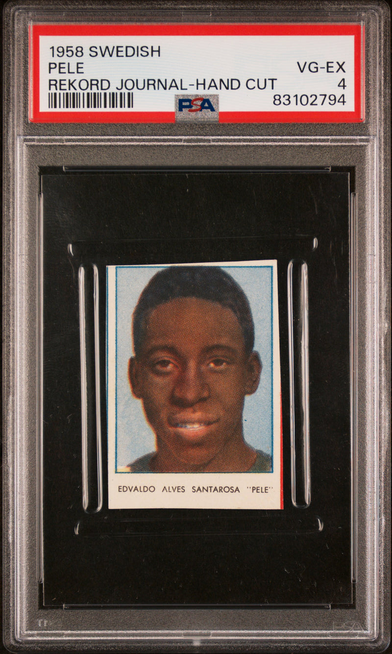 PSA 4 Pele 1958 Swedish  Rekord Journal-Hand Cut Rookie Card Brazil