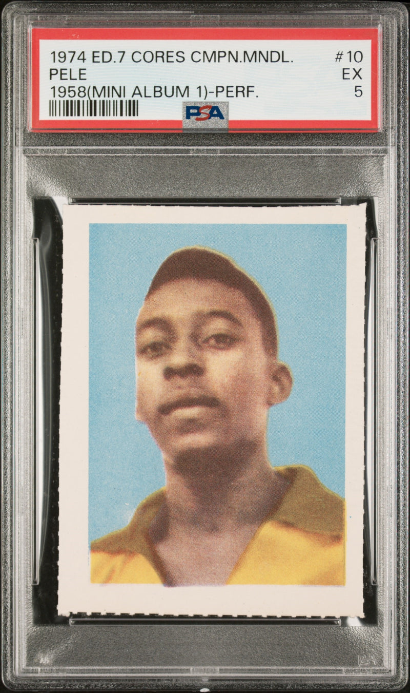 PSA 5 Pele 1974 Edicoes Cores Campeonato Mundial 1958 #10 Card 1958 Mini Album