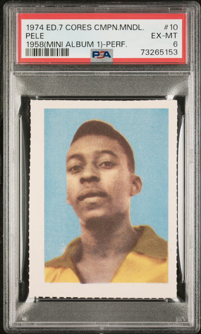PSA 6 Pele 1974 Edicoes Cores Campeonato Mundial 1958 #10 Card 1958 Mini Album