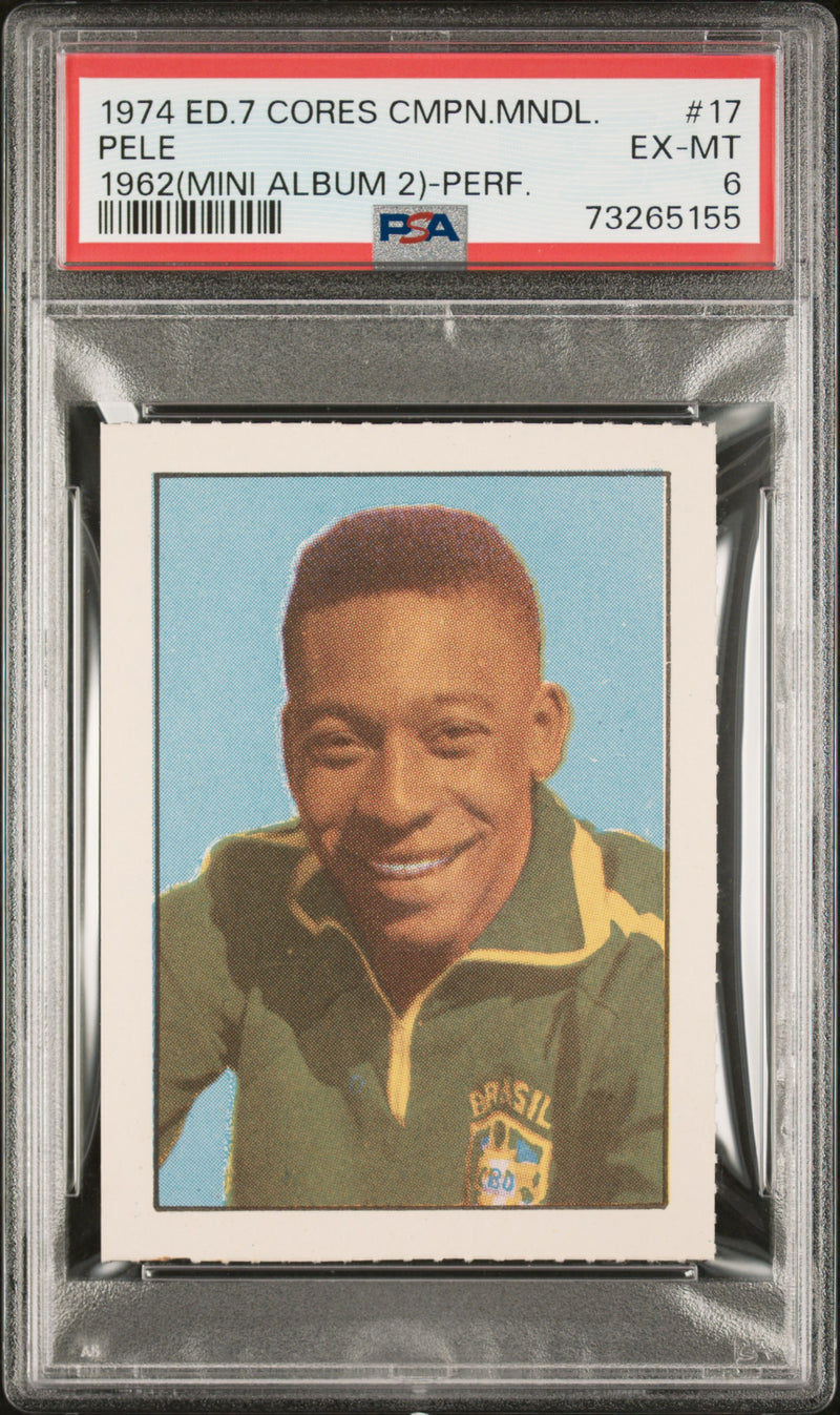 PSA 6 Pele 1974 Edicoes Cores Campeonato Mundial 1958 #17 Card 1962 Mini Album