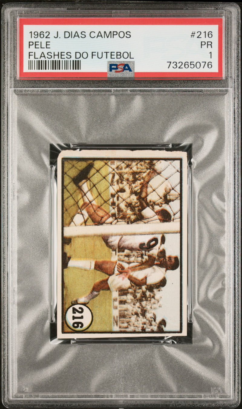 Pele 1962 PSA 1 J. Dias Campos #216 Rare Trading Card Flashes do Futbol