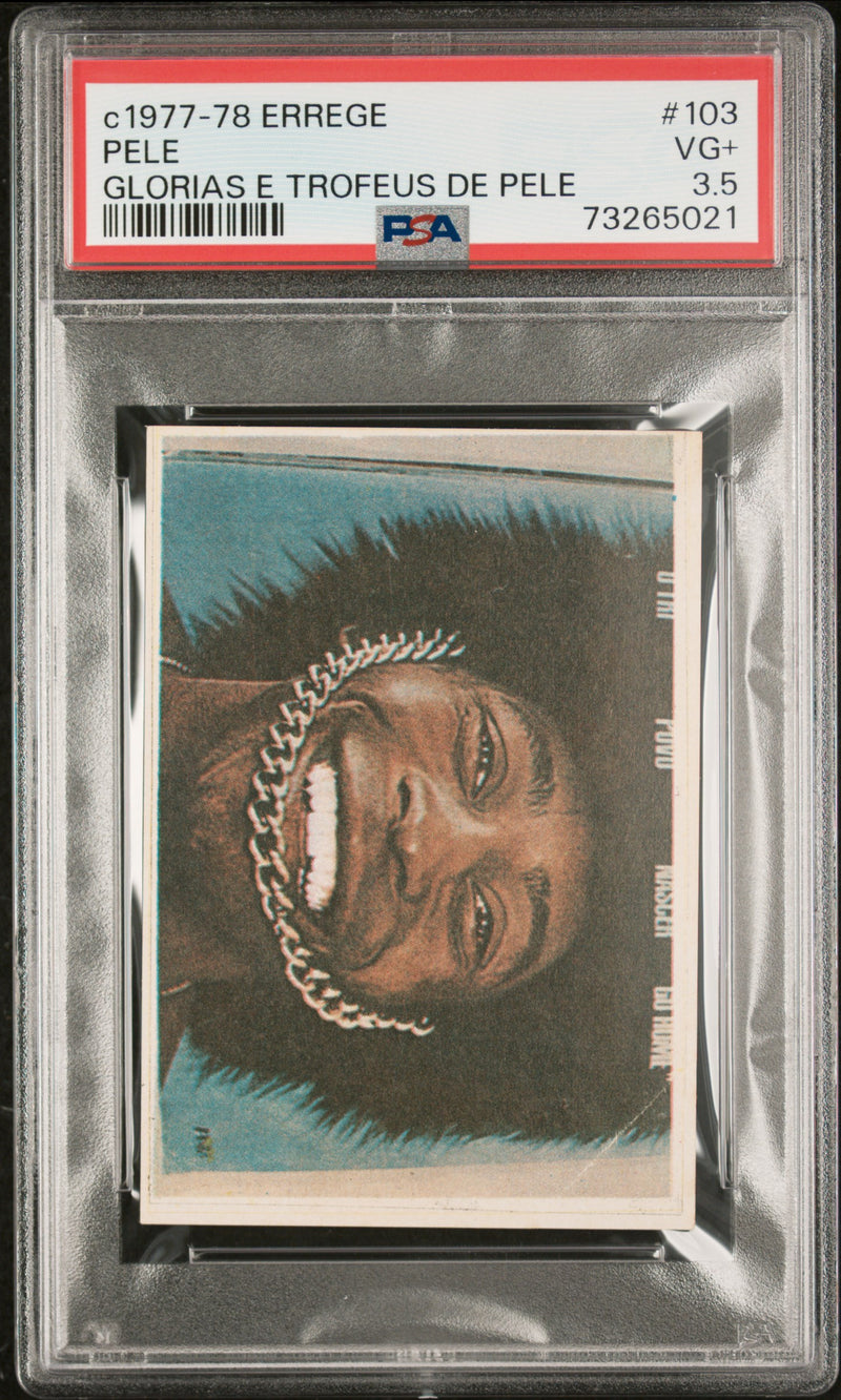 Pele 1977 PSA 3.5 Errege #103 Rare Trading Card Glorias e Trofeus de Pele