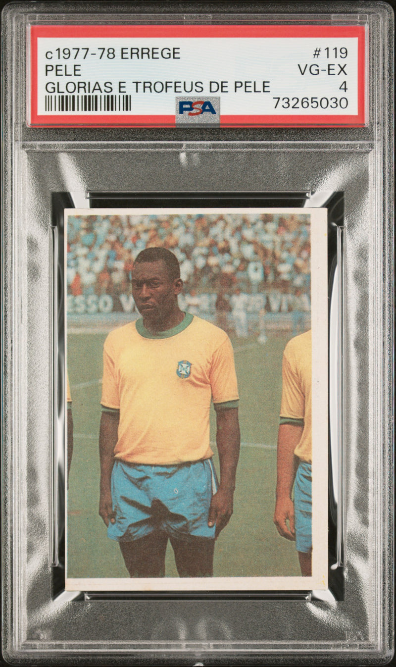 Pele 1977 PSA 4 Errege #119 Rare Trading Card Glorias e Trofeus de Pele
