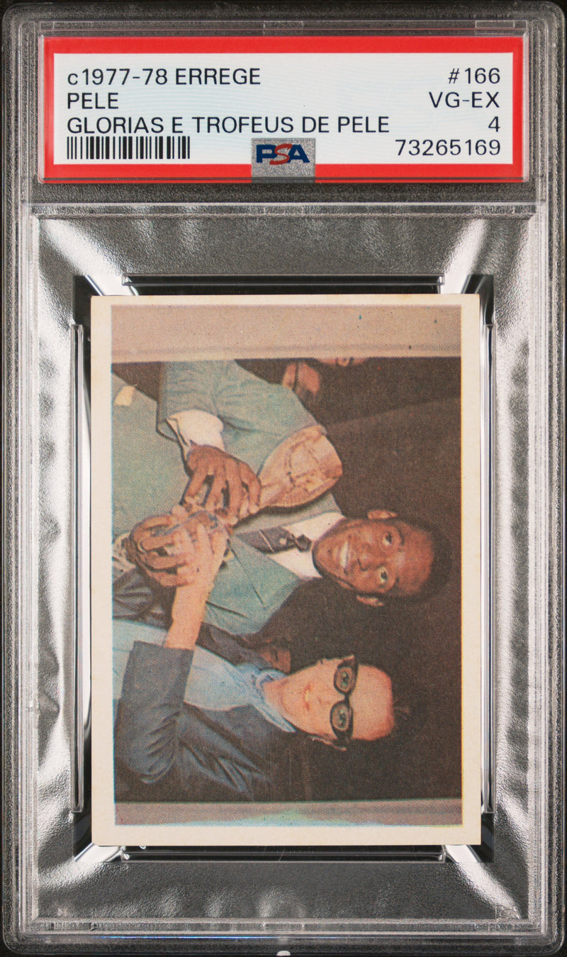 Pele 1977 PSA 4 Errege #166 Rare Trading Card Glorias e Trofeus de Pele
