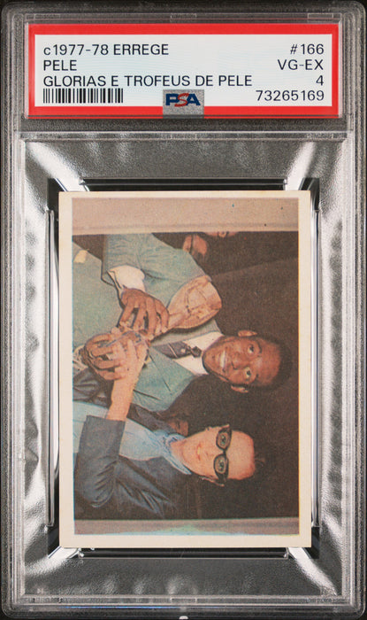 PSA 4 VG-EX Pele 1977 Errege #166 Rare Trading Card Glorias e Trofeus de Pele