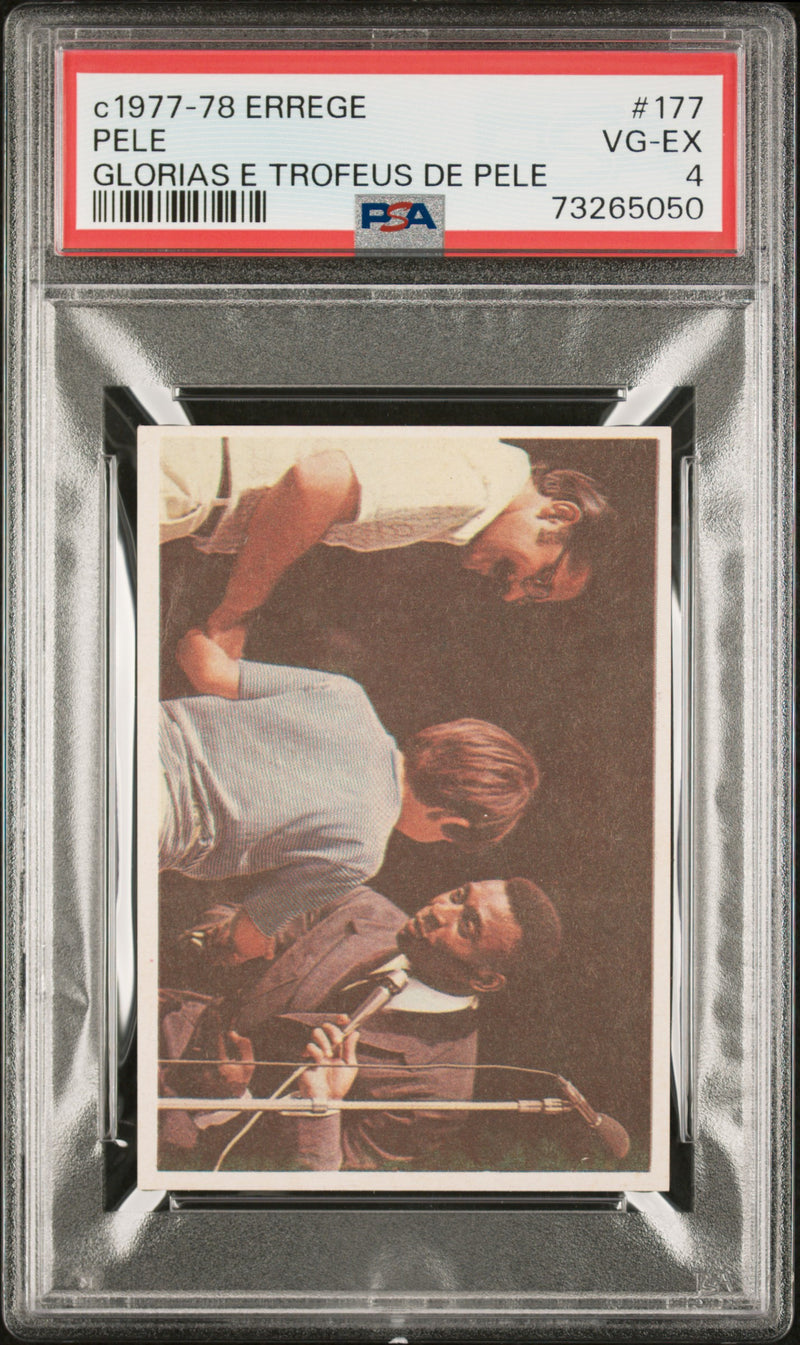 Pele 1977 PSA 4 Errege #177 Rare Trading Card Glorias e Trofeus de Pele