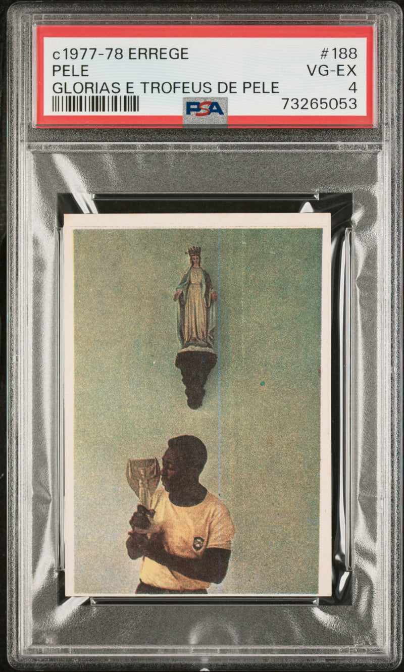 Pele 1977 PSA 4 Errege #188 Rare Trading Card Glorias e Trofeus de Pele