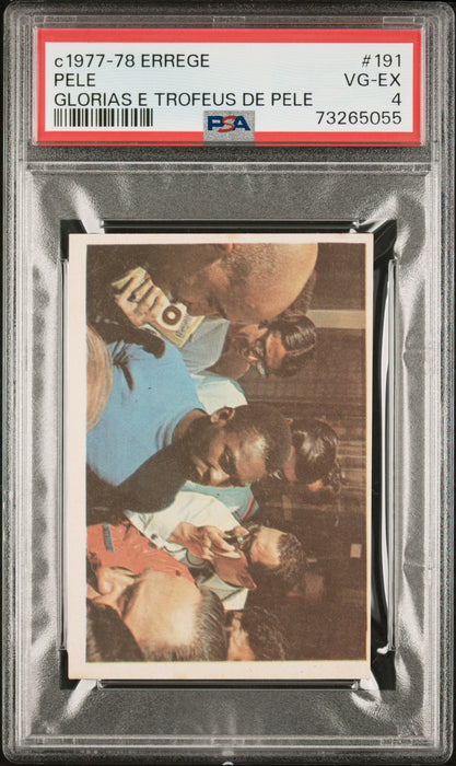 PSA 4 VG-EX Pele 1977 Errege #191 Rare Trading Card Glorias e Trofeus de Pele
