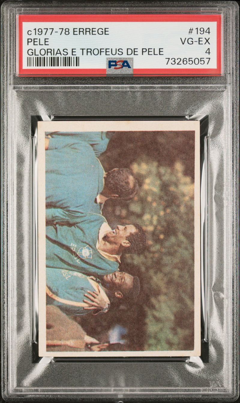PSA 4 VG-EX Pele 1977 Errege #194 Rare Trading Card Glorias e Trofeus de Pele