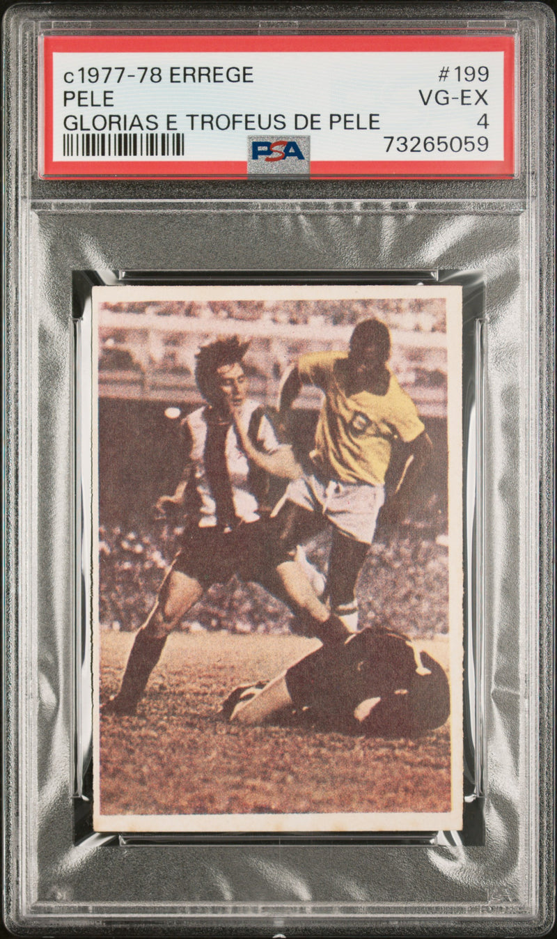 Pele 1977 PSA 4 Errege #199 Rare Trading Card Glorias e Trofeus de Pele