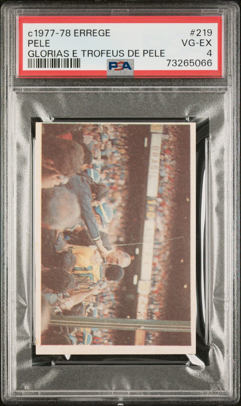 Pele 1977 PSA 4 Errege #219 Rare Trading Card Glorias e Trofeus de Pele