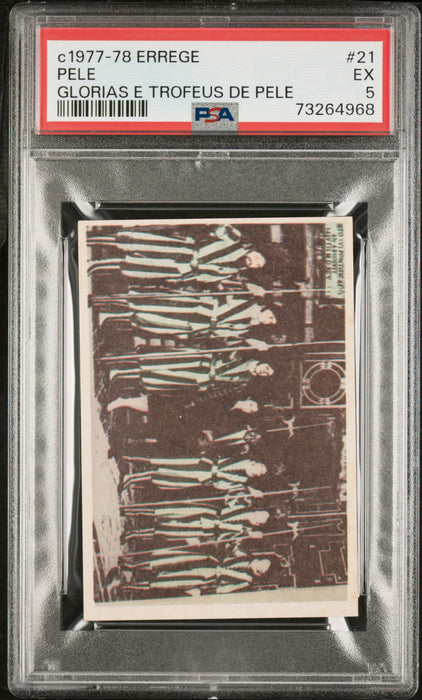 PSA 5 EX Pele 1977 Errege #21 Rare Trading Card Glorias e Trofeus de Pele