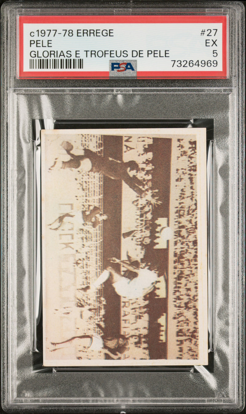 PSA 5 EX Pele 1977 Errege #27 Rare Trading Card Glorias e Trofeus de Pele
